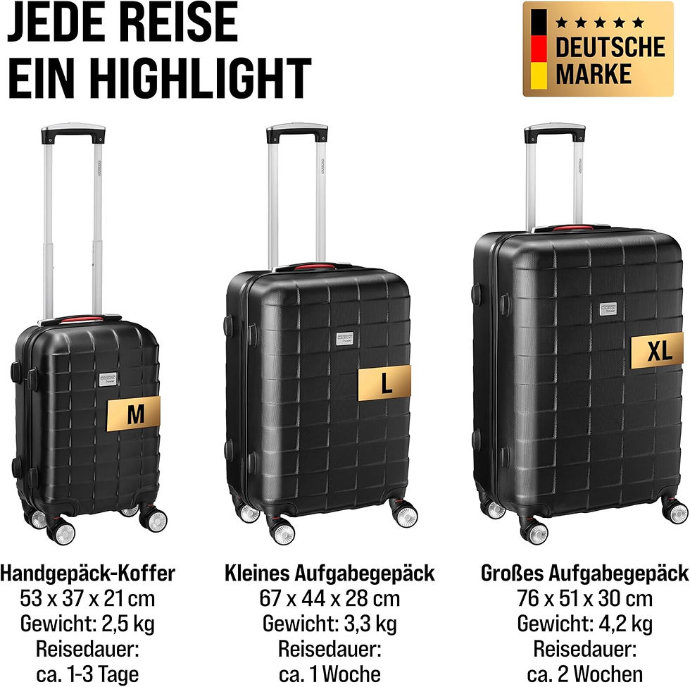 Thumbnail: Set 3-Piece Trolley Suitcase Hard Shell M L XL