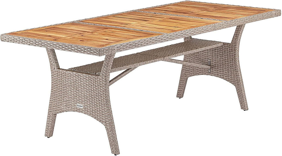 Thumbnail: Polyrattan Garden Table with Shelf, FSC