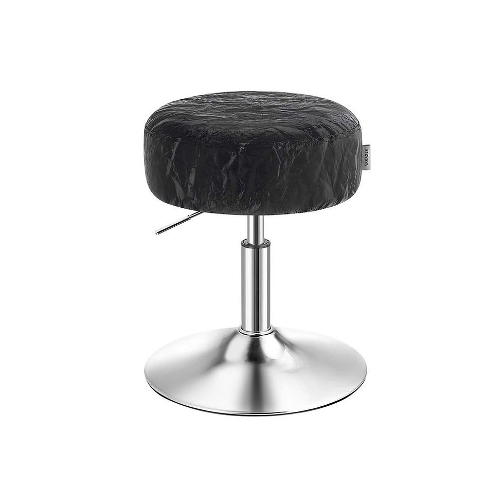 Thumbnail: Elegant Adjustable Swivel Stool – Black or Pink | PU Leather | 44–60cm Height