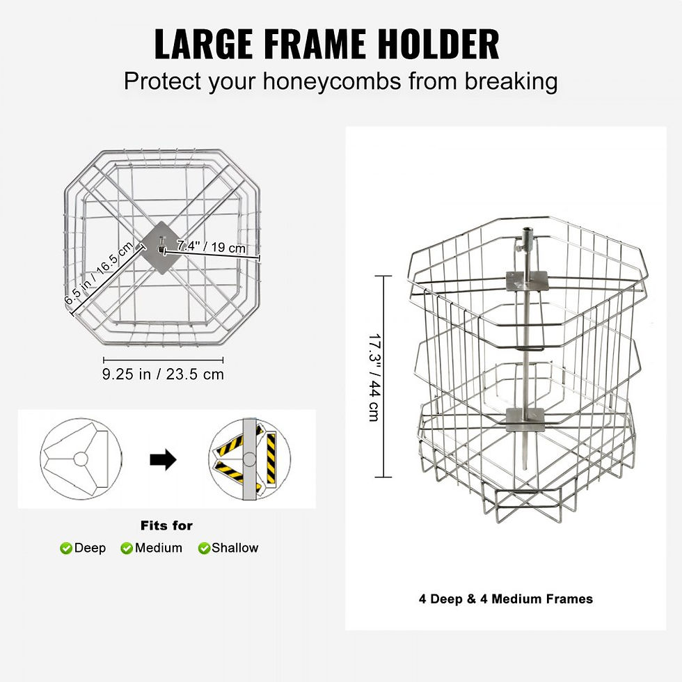 Thumbnail: Manual Honey Extractor, 4/8 Frames Honey Spinner Extractor, Stainless