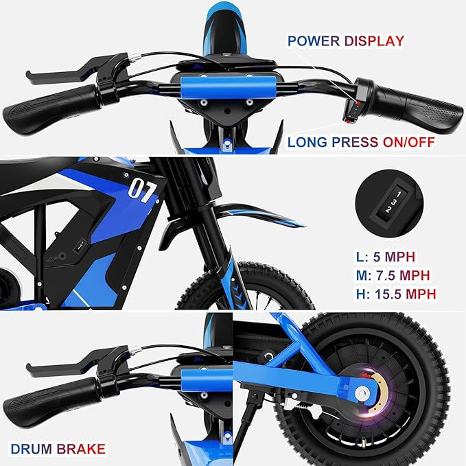 Thumbnail: Electric Motorcycle Children, with speed up to 25kmh