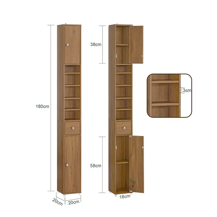 Thumbnail: Bathroom cabinet tall and narrow space saving