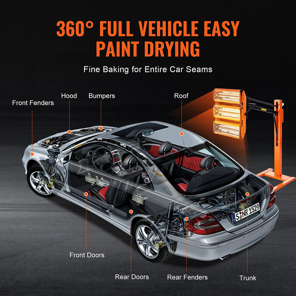 Thumbnail: 3300W High Power Infrared Paint Curing Lamp for Auto Drying Heating 1 Pack