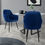 Thumbnail: Dining chair set of 2 black velvet cover with metal legs (Chairs Only)