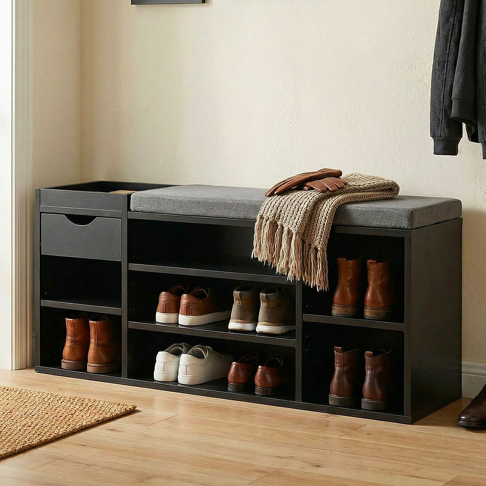 Thumbnail: Shoe Storage Bench with Cushion & Drawer