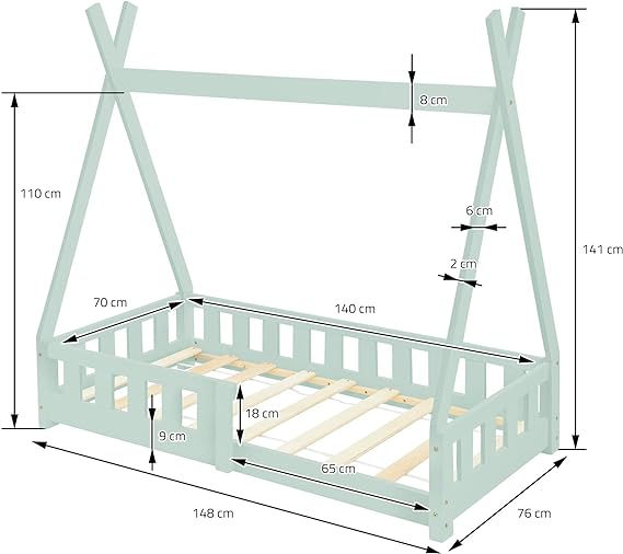 Thumbnail: Children's bed 70 x 140 cm, with mattress