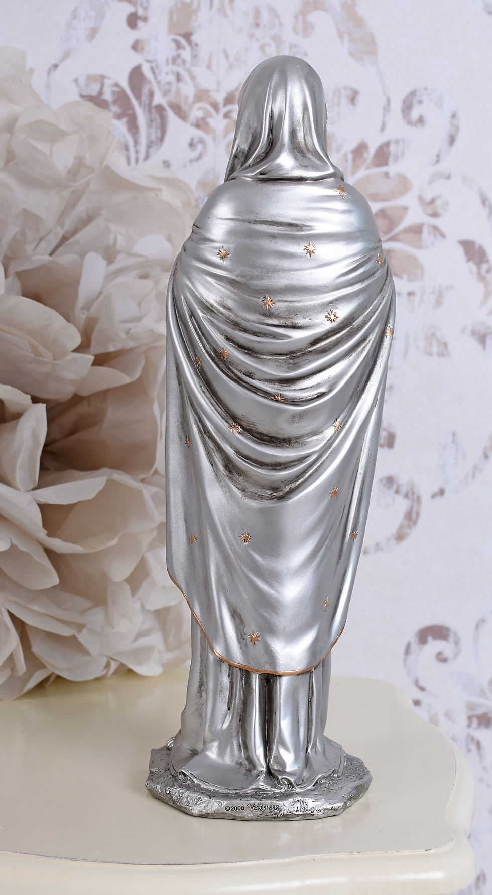 Thumbnail: Art Nouveau Figurine Madonna Statue Silver Sculpture Church Figurine Mar