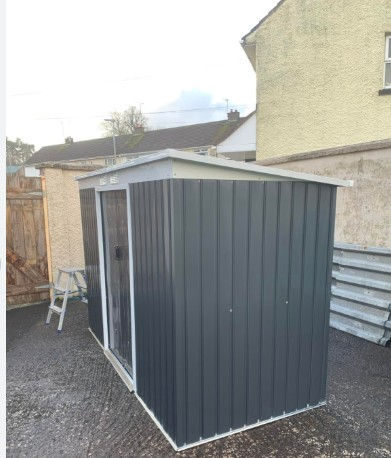 9ft x 4ft Metal Garden Storage Shed Tool House with Sliding Door