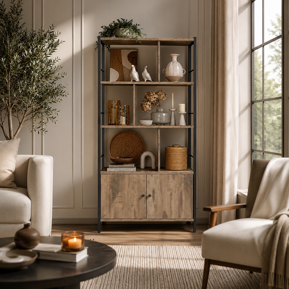 Thumbnail: Bookcase with 4 Open Shelves, Spacious Living Room Cabinet,