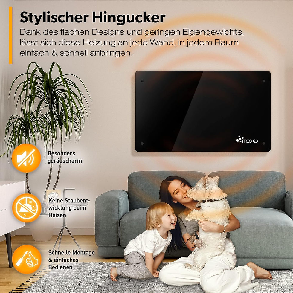 Thumbnail: Electric Heater 2000W Flat Glass Panel Black or White – Wall or Free-Standing