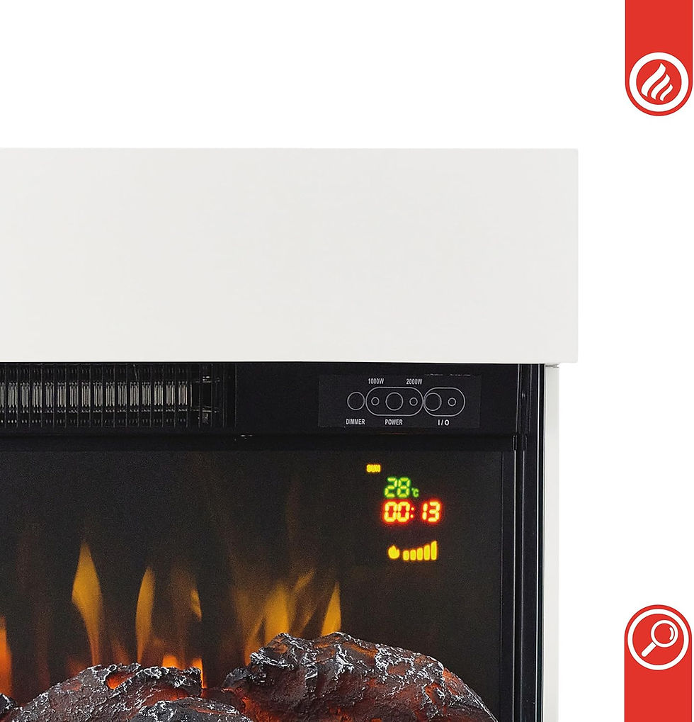 Thumbnail: Modern Electric Fireplace with Remote – White or Black (Preorder Item)
