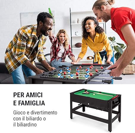 Thumbnail: 2-in-1 Multifunctional Table, Billiard Table 105 x 58 cm, Green Canvas, Table Fo