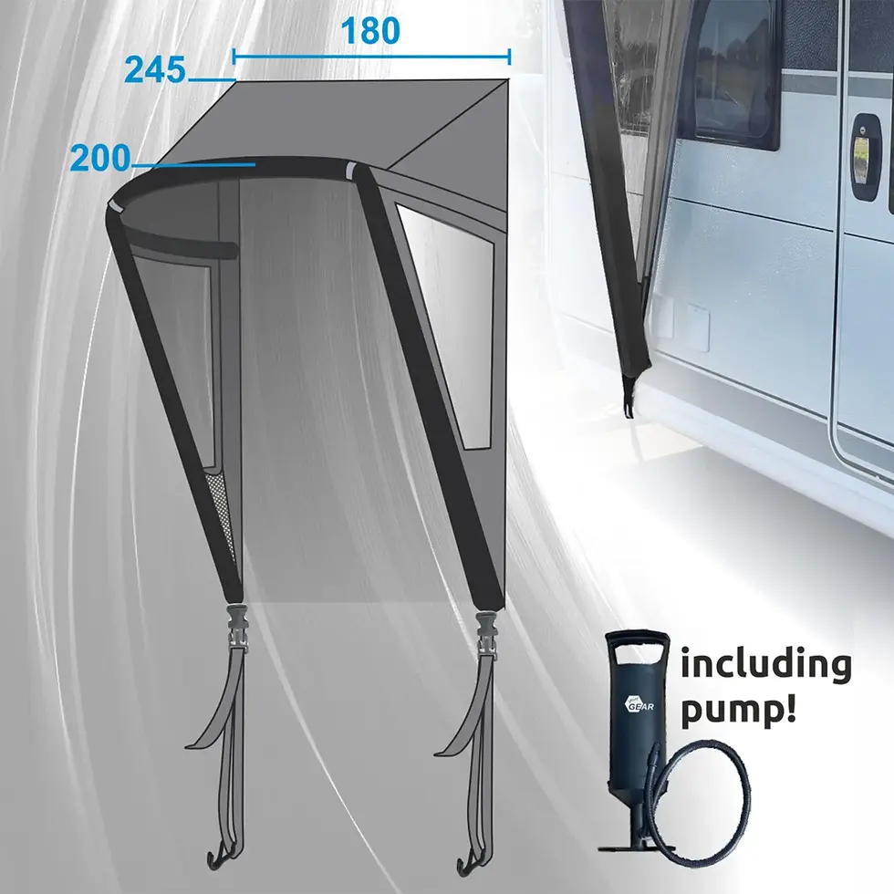 Thumbnail: Canopy for motorhome and caravan door, awning, weather protection awning