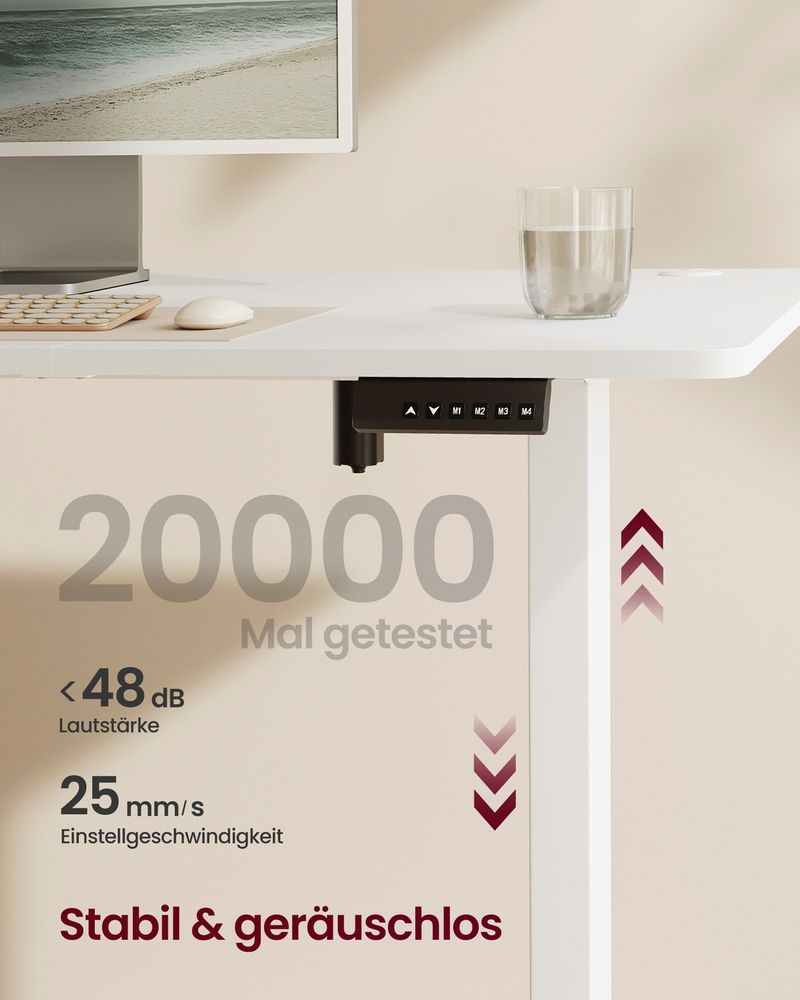 Thumbnail: Electric Height Adjustable Desk 180 x 80 cm XL Vintage Brown