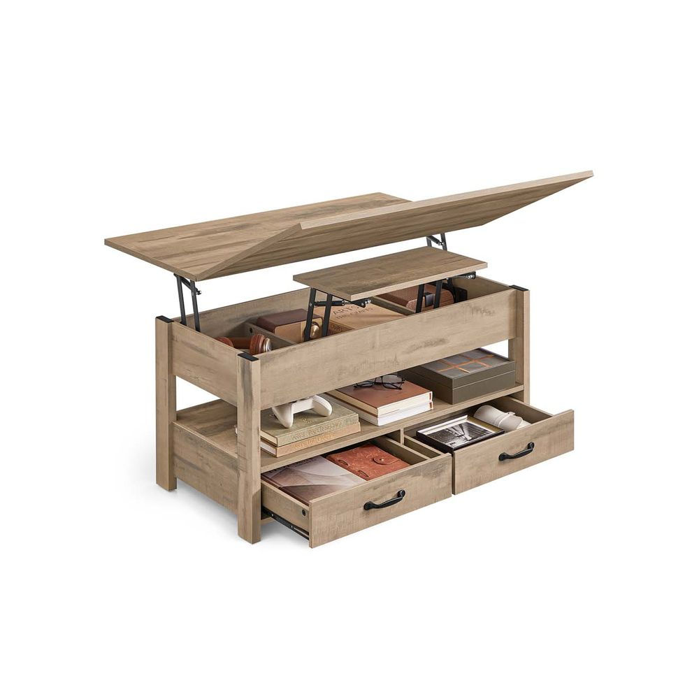 Lift-Top Coffee Table with Storage Drawers