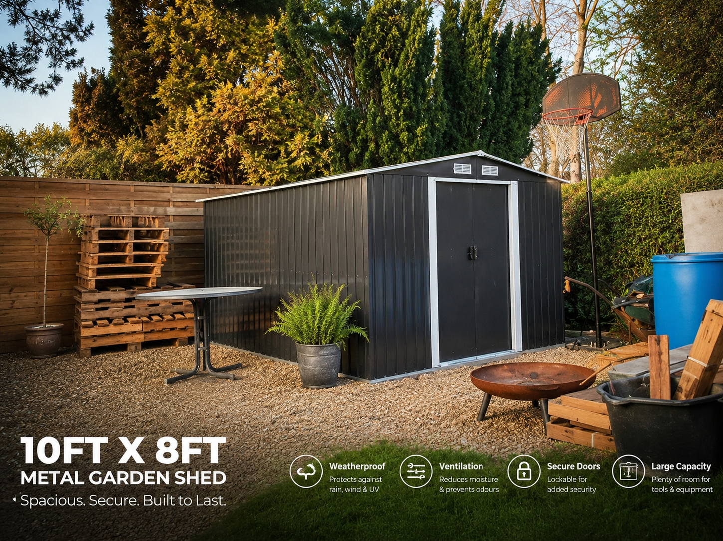 XXL Tool Shed, Galvanised Metal