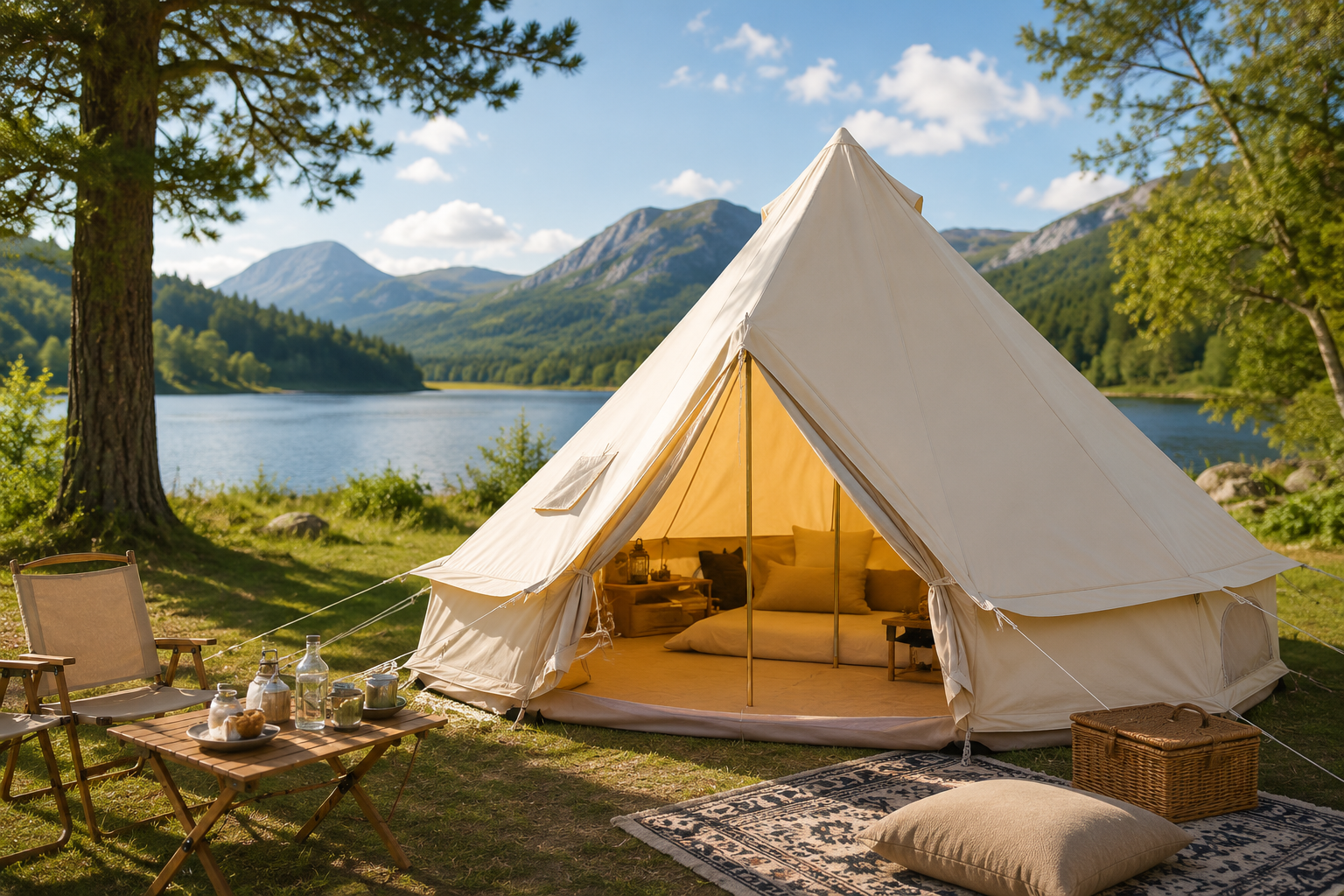 Yurt Tent TC Cotton Bell Tent 3 m x 2 m Glamping Tent