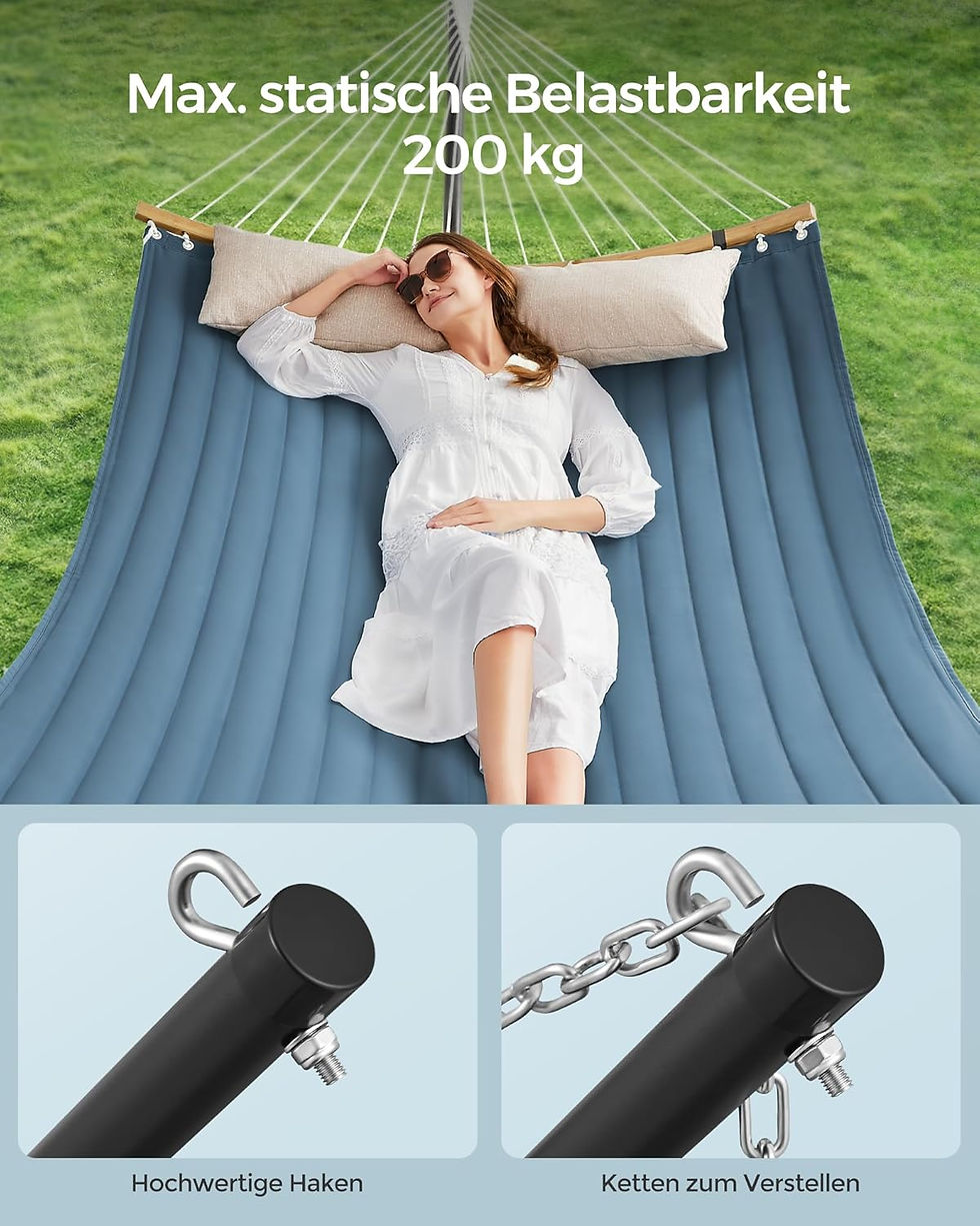 Thumbnail: Extra-Wide Garden Hammock with Stand – Supports Up to 200 kg