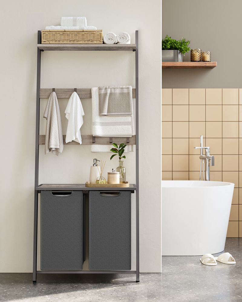Thumbnail: Laundry basket with towel ladder Bathroom furniture