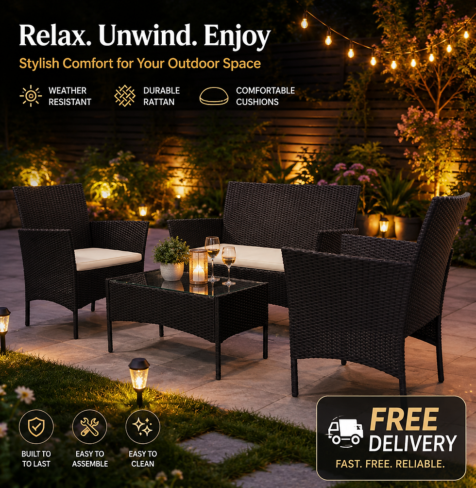 Thumbnail: Rattan Garden Furniture Set – 4 Piece