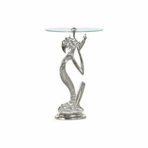 Transparent Aluminium and Glass Side Table Indian man style