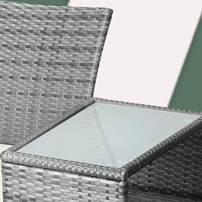 Thumbnail: Garden Bench Weatherproof Poly Rattan Table Cushions 320kg Load Capacity