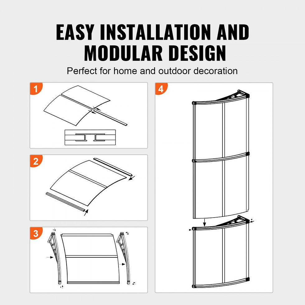 Thumbnail: Window Door Awning Canopy 40" x 120", UPF 50+ Polycarbonate Entry Door Outdoor W