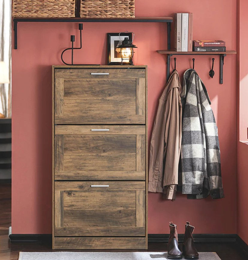 Thumbnail: Shoe Cabinet Storage Vintage Brown