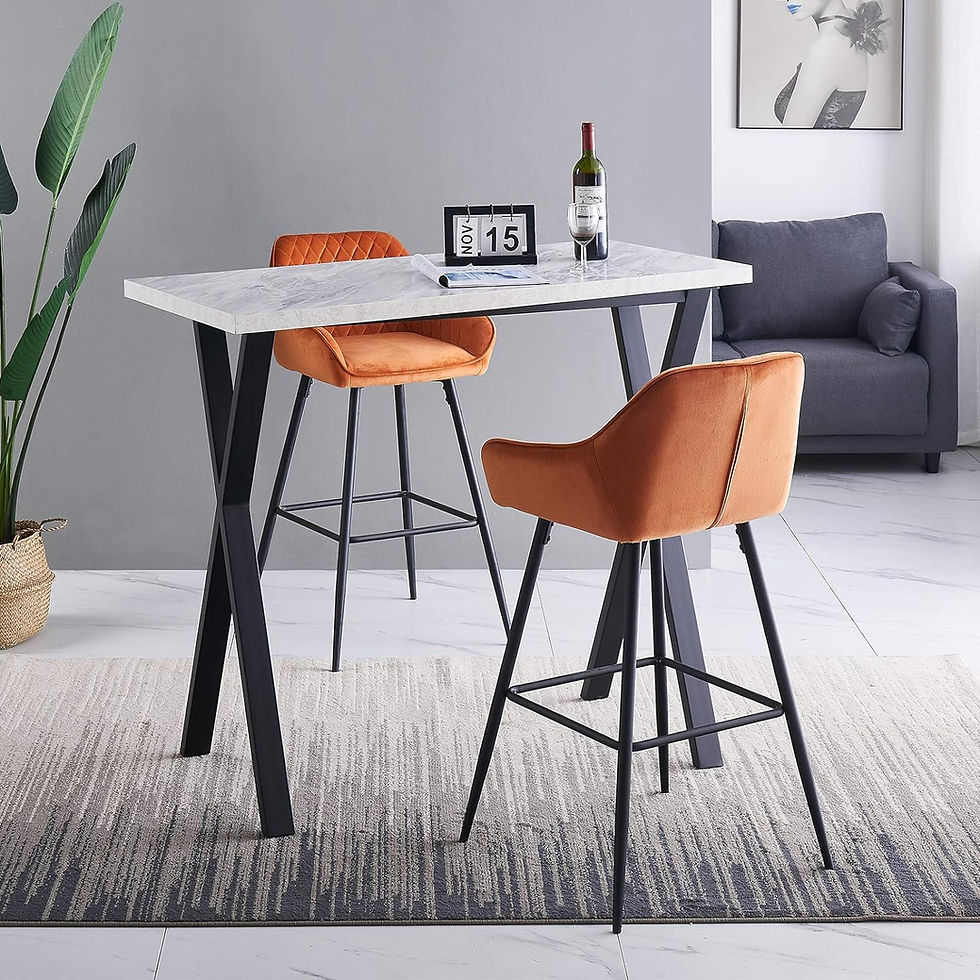 Thumbnail: Bar Stools Counter Stools Bistro Stools Set of 4 Velvet Padded