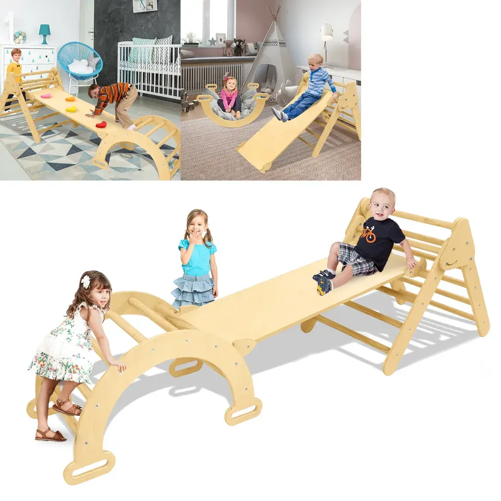 3 in 1 Climbing Triangles Climbing Frame Set with Slide