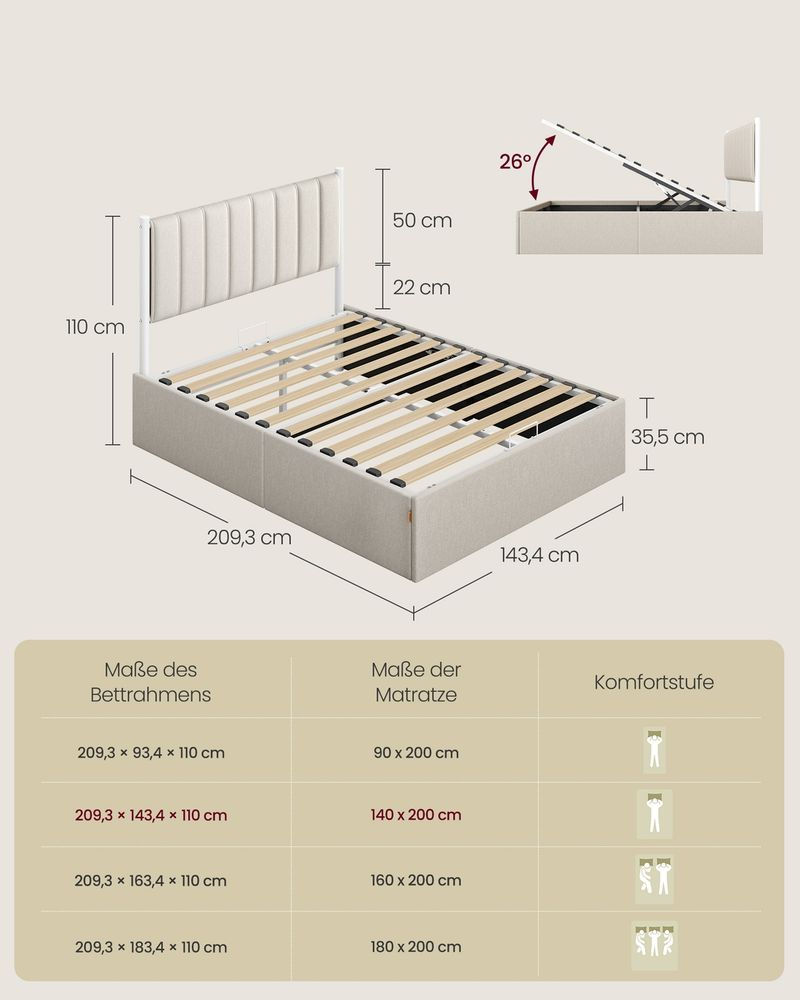 Thumbnail: Hydraulic Ottoman Storage Bed – Double