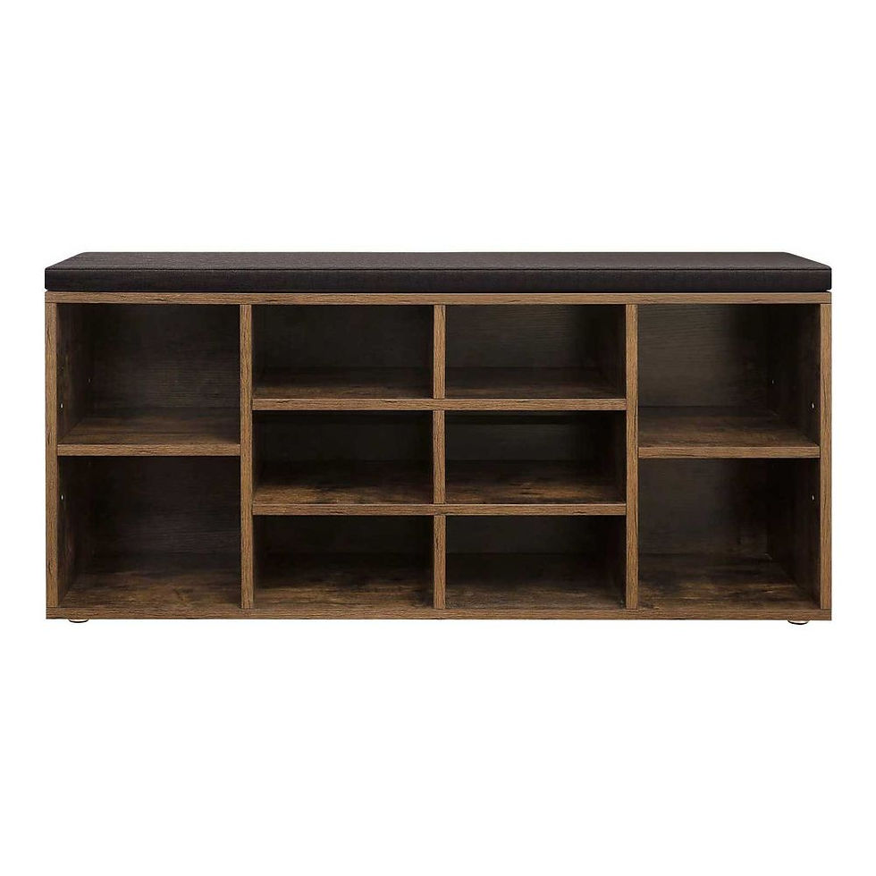 Thumbnail: Shoe Storage Bench with Cushion and  Compartments