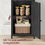 Thumbnail: Bookcase Narrow  Standing Shelf with Doors, Metal Frame,