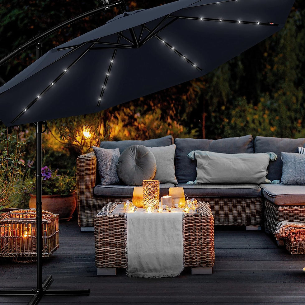 Thumbnail: Aluminium LED Solar Cantilever Parasol with Crank