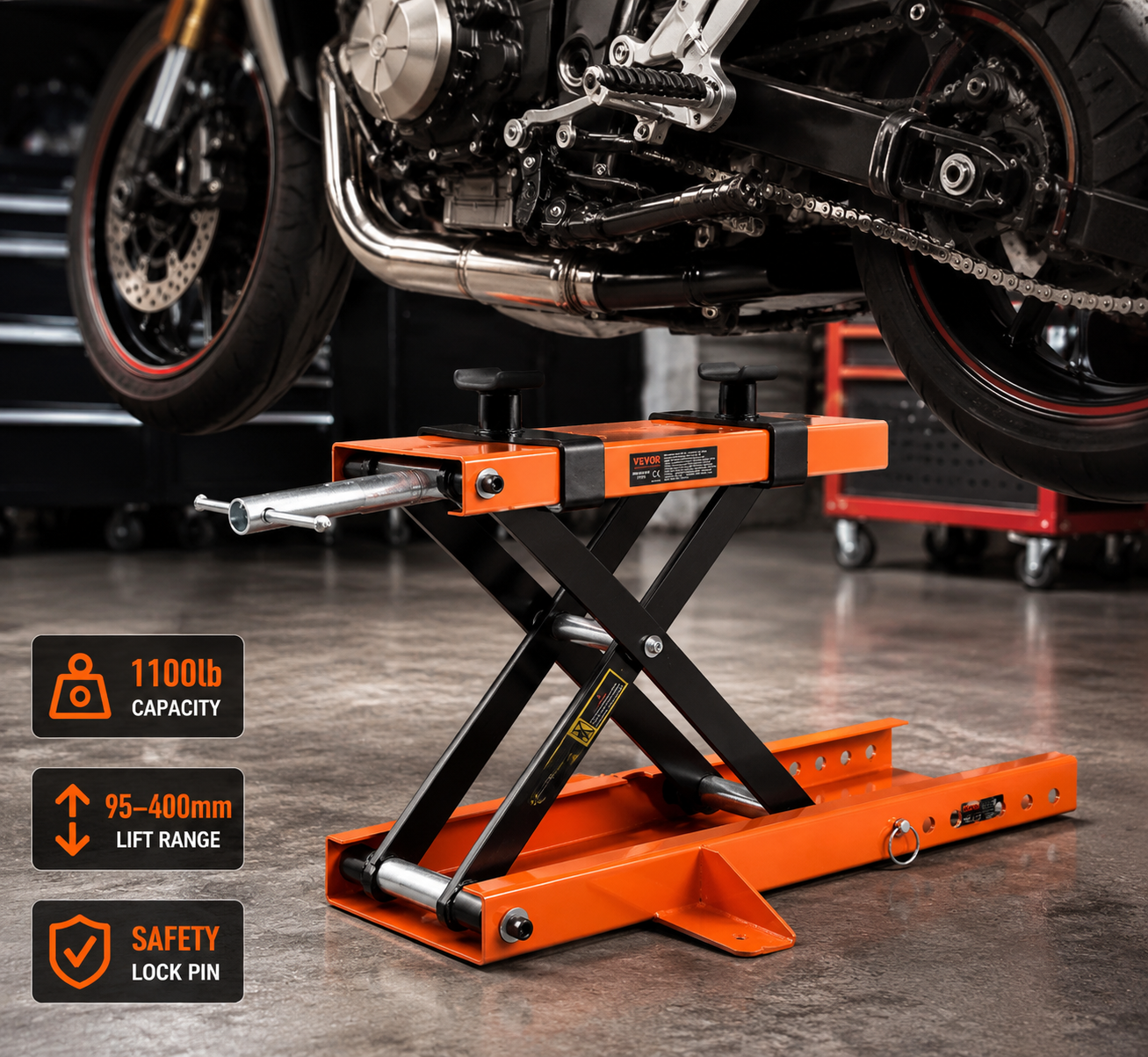 Motorcycle Jack 1100 lb (498.95 kg)
