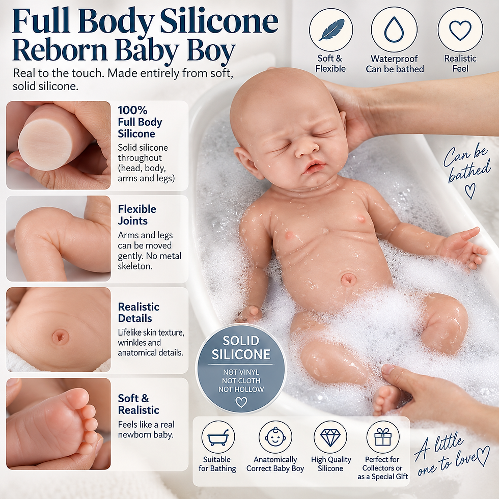 Thumbnail: Full Body Silicone Sleeping Reborn Baby Boy – 46 cm
