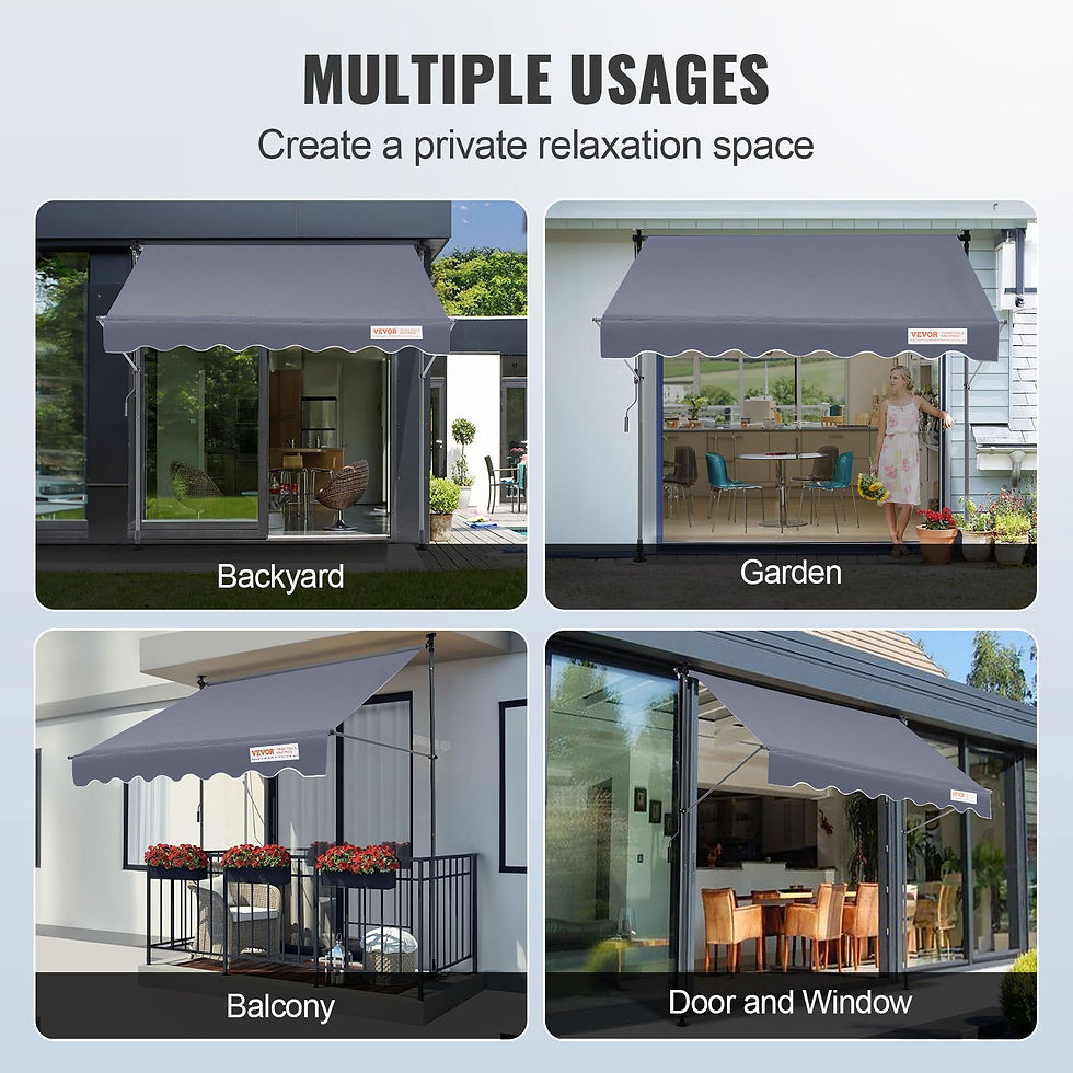 Thumbnail: Manual Retractable Awning – Retractable Patio Awning Sun Shade, Adjustable
