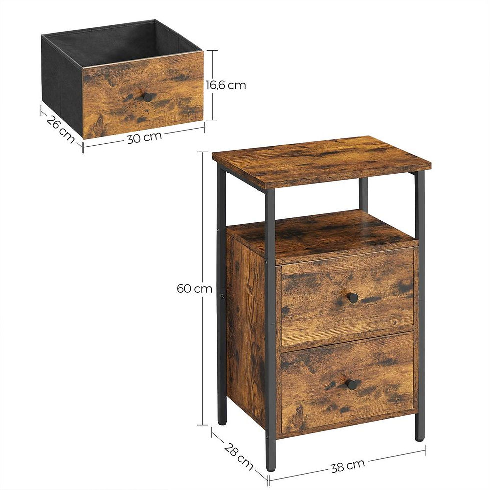Thumbnail: Bedside table with 2 drawers