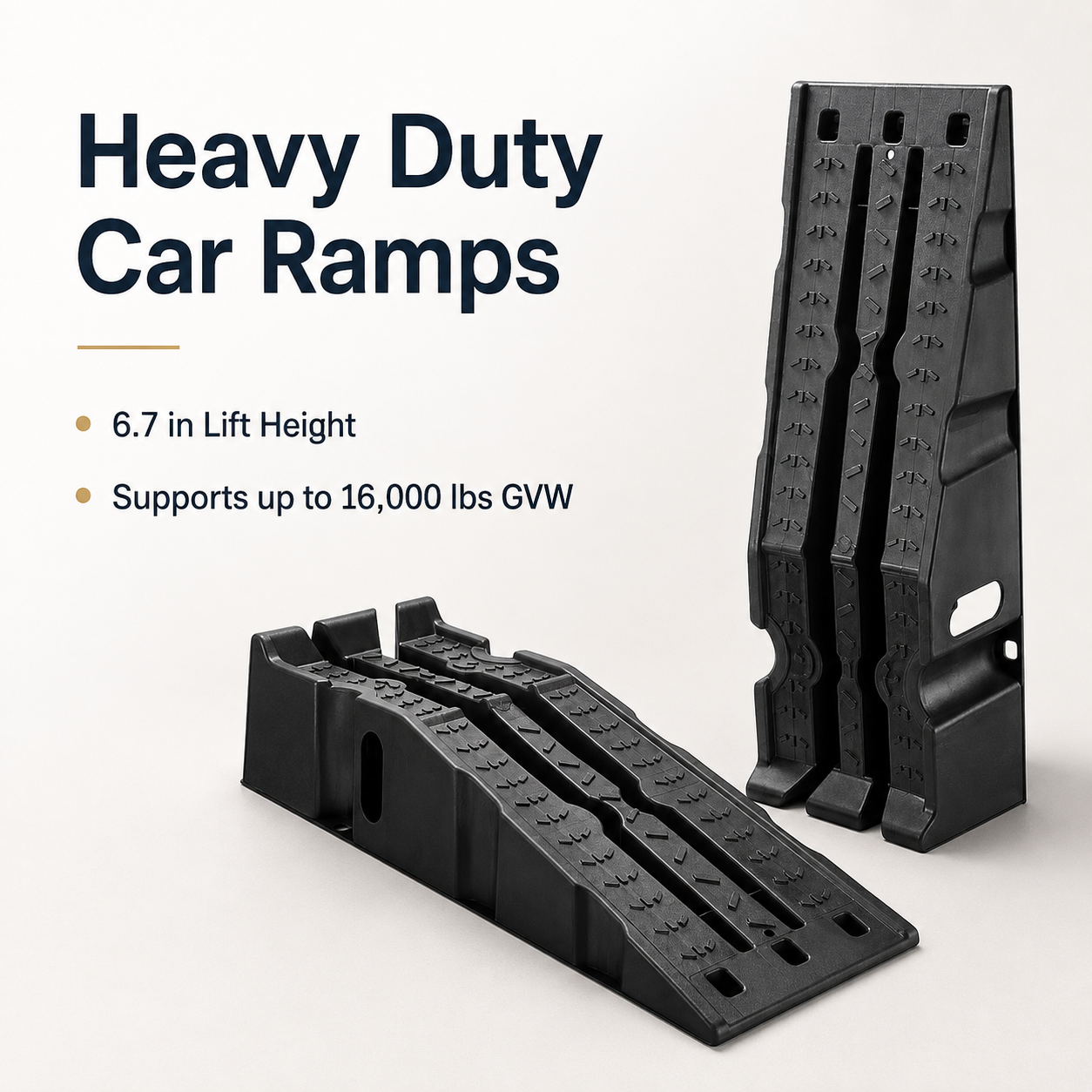 Heavy Duty Car Ramps 2 Piece Set for SUVs Trucks and Vehicle Maintenance