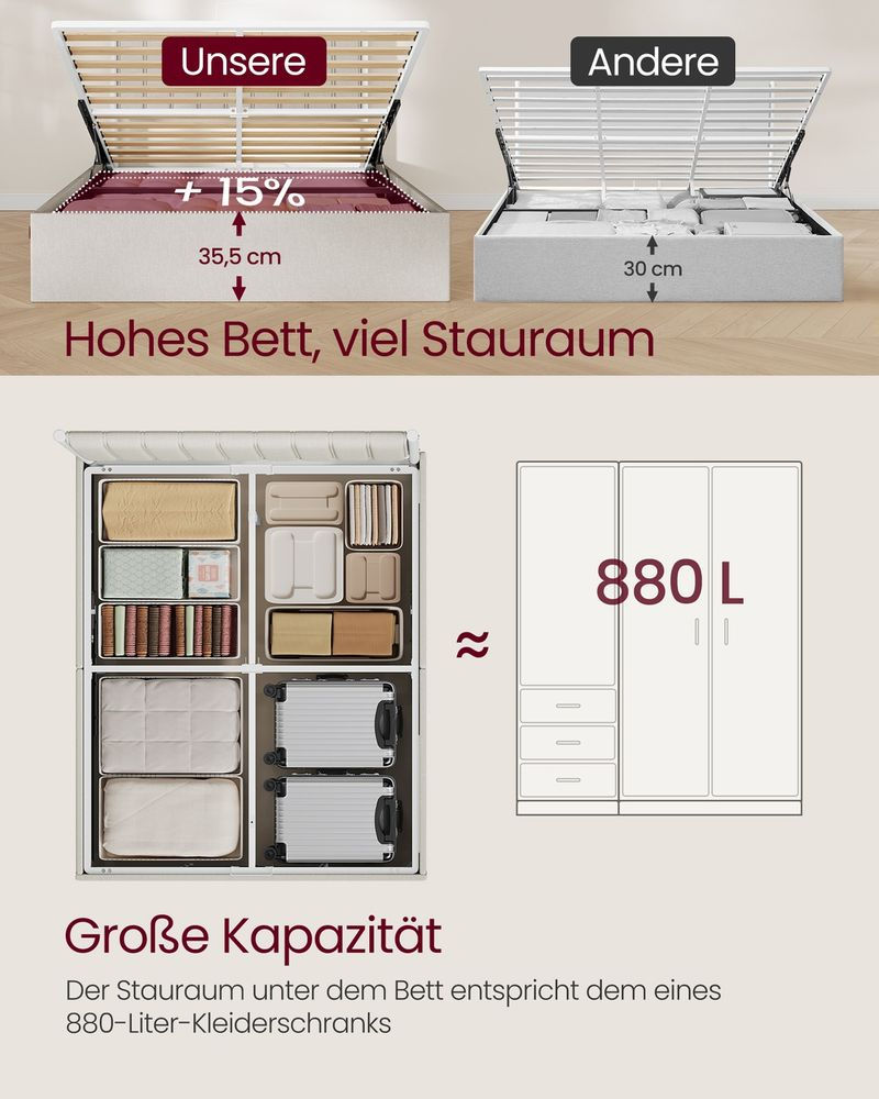 Thumbnail: Hydraulic Ottoman Storage Bed – Double