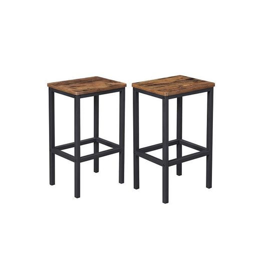 Bar Stool Set of 2 Industrial Style