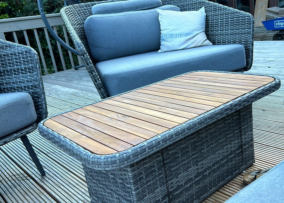 Thumbnail: Garden Table, Outdoor Table with Adjustable Table Top,