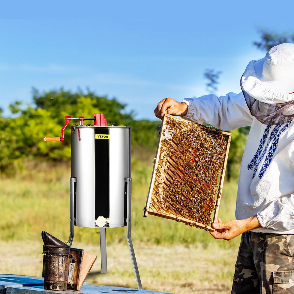 Thumbnail: Manual Honey Extractor, 4/8 Frames Honey Spinner Extractor, Stainless