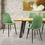 Thumbnail: Dining chair set of 4 sage velvet cover with metal legs