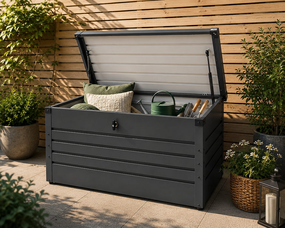 Thumbnail: Metal Garden Storage Box 360L Waterproof Lockable Outdoor Storage Chest