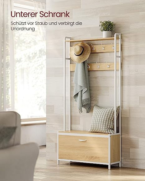 Coat Stand with Shoe Cabinet, Coat Rack with Bench, Clothes Rack, Shoe Cabinet,