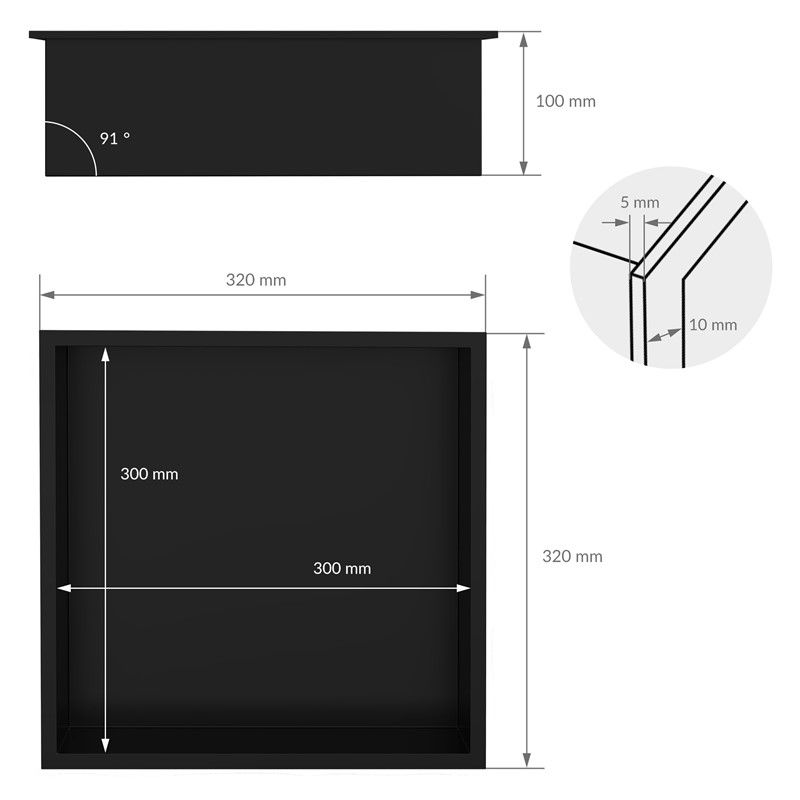 Thumbnail: Shower Niche Stainless Steel, Wall-Inserted Niche