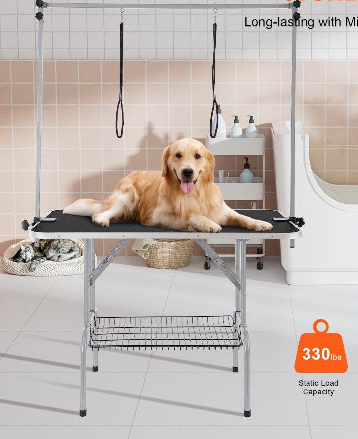 Thumbnail: Pet Grooming Table Two Arms with Clamp, 117cm Dog Grooming table