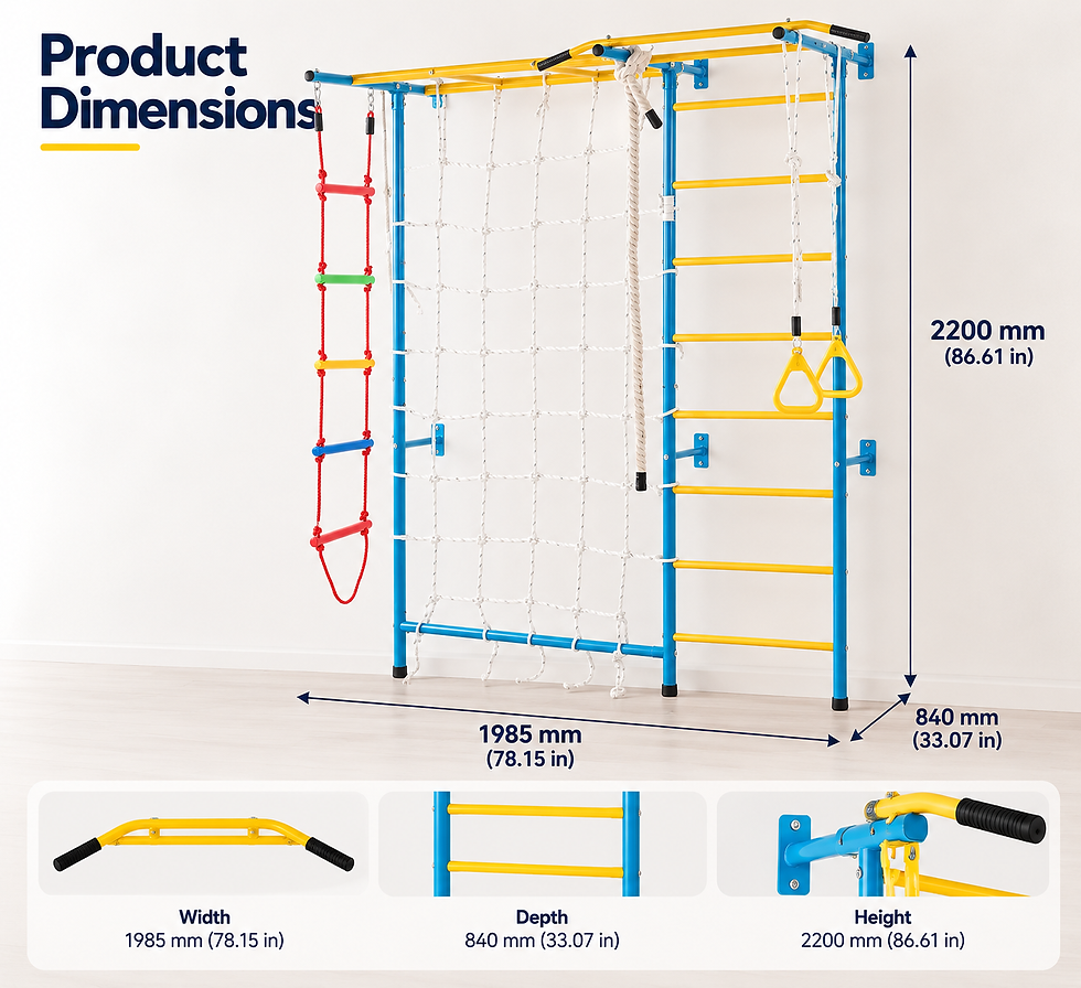 Thumbnail: Swedish Wall Ladder for Kids – 5-in-1 Indoor Gym Playset
