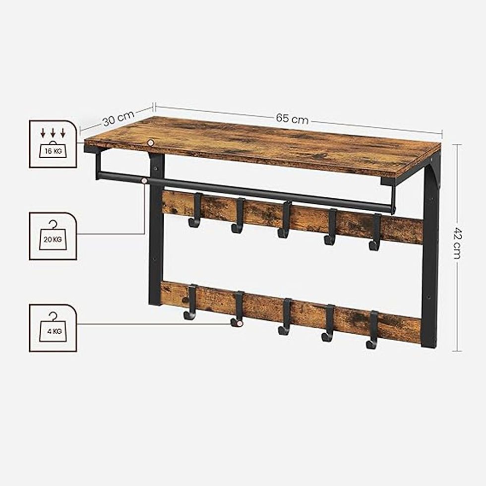 Thumbnail: Wall Coat Rack Shoe Bench Wall Shelf with Shelf